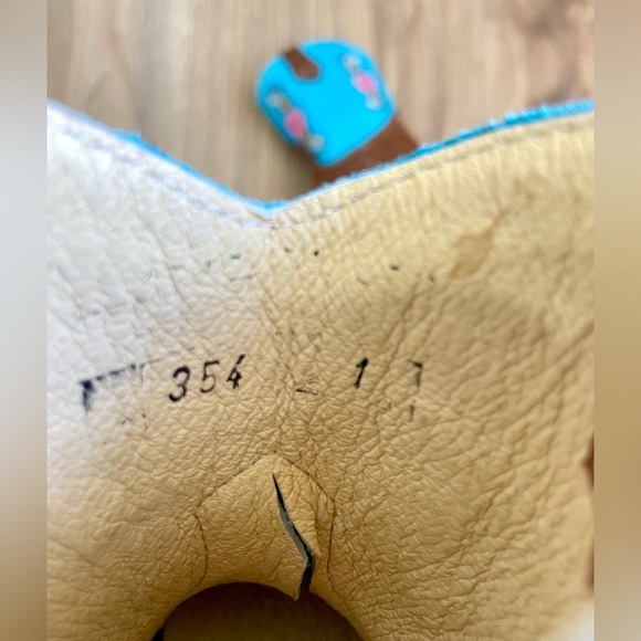 Little Cowpokes Square Toe Booties 354-TURQ-BOOTS Size 1 Baby Western Boots - Picture 7 of 9